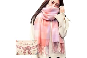 Tuopuda Hiver Echarpe Femme Plaid Longue écharpe Chaude Grande Châles Doux Foulards Glands Elégant Wrap Châles Etoles Écharpe