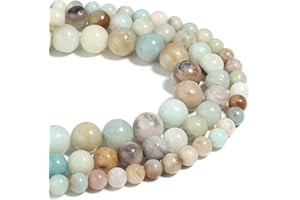 FILLUCK Naturstein Perlen Amazonit 8mm poliert Runde glatte Edelstein Perlen für Schmuck machen 15 Zoll