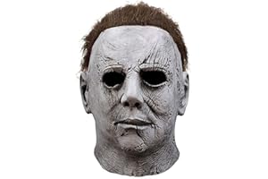 SHIFANQI Michael Myers Maske, Latex Halloween Maske für Erwachsene, 2022 1978 Michael Myers Horror Gesicht Cosplay Maske, Halloween Kills Gruselige Kostüm Requisiten Vollkopf Maske mit Haar