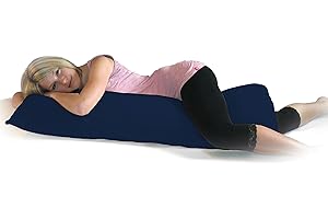 Dukal | Bezug für Seitenschläferkissen | 40x140-40x145 cm | aus hochwertigem DOPPEL-Jersey | 100% Baumwolle | Farbe: Marine