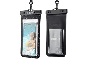 BTYEX Universal Waterproof Phone Pouch Cellphone Dry Bag Case with Lanyard for iPhone 15 14 13 12 Pro Max Xs Max XR X 8 7 6S Plus SE, Galaxy S22 S21 S20, HUAWEI P50 up to 7.0’’ Black