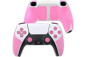 LUCK&LINK Controller Griff für PS5,Textured Skin Kit, für PS5DualSense/Edge rutschfest, schweißabsorbierend Controller Griffe, Knöpfe (Normal-Fluoreszierendes Rosa, PS5DualSense)