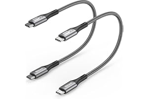 Silkland Kabel USB C do USB C Krótki 50CM 2Sztuki, 3A/20V 60W PD 3.0 i QC 4.0+, Kabel Szybkie ładowanie Typu C dla iPhone 16/15, Samsung S24 Ultra/S23/S21, iPad Pro/Air/Mini, MacBook Air/Pro, Pixel
