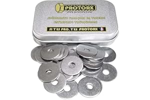 PROTORX Rondelles Metal Inox M5 : Boite 30pcs Extra Large (Diam.int = 5,3mm x Diam.ext = 20mm) Plate Type "LL" en Acier Inoxydable A2 | Carrossier Bricolage Réparation | Anti-Corrosion Exterieur-Interieur