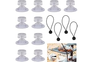 JETOHIX 10pcs Caravan Awning Limpets High Grip Caravan Suction Cups High-Grip Van Side Fix Pads Kit with 4 pcs Bungee Cords with Balls for Multi-purpose Hanging Organiser