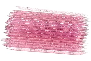 MELGO 50 Pcs Crystal Cuticle Sticks, Double Heads Cuticle Pushers Sticks Remover, Nail Art Manicure Pedicure Tools (Pink)