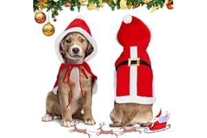 Nobleza Navidad Ropa para Perros Pequeño, Disfraz Gato de Navidad Papá Noel, Traje de Santa Ajustable para Cachorro Gatito Gatos Pequeños Perros Mascotas