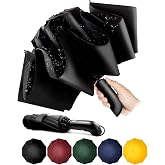 Conlun Compact Folding Umbrella - Inverted Umbrella Automatic Folding Black Windproof for Men, 210T Fabric Covers 105cm Large