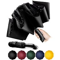 Ombrello Antivento Grande E Resistente: Pieghevole Automatico, Doppio Strato, Perfetto Per La Pioggia E Il Golf, Elegante Regalo Per Donna