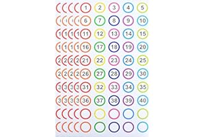 Rumyve 500Pcs 1 to 40 Number Stickers,Waterproof Round Self Adhesive Number Labels,Multicolor Small Number Stickers for Home Office Inventory Lockers Storage Boxes Bins Organizing Classifying