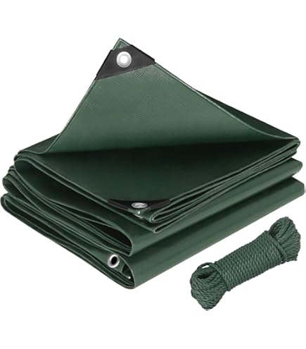 G.F. afdekzeil Premium Line 140g/m², Wit, 3m x 6m = 18m² keuze uit 25 verschillende maten in groen en wit! zeildoek met oogjes, uv-bestendige stof, Dekzeil met bevestigingsringen, afdekhoes