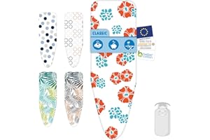 LaundrySpecialist Pokrowiec na deskę do prasowania, klasyczny 120 x 40 cm, dostępny w dwóch rozmiarach, wykonany w 100% z bawełny z warstwą pianki 3 mm, bardzo przepuszczający parę