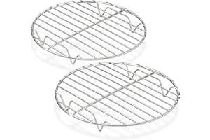 HaWare Griglia di raffreddamento rotonda, set da 2 pezzi, 100% acciaio inox, griglia di raffreddamento per cottura a vapore, ideale per pentole/forno, teglia per torte, forno e lavastoviglie (19 cm)