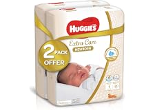 Huggies New Born, Size 1, 0-5 kg, Two Jumbo Packs, 128 Diapers