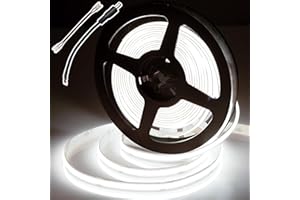 BERIXDEEP COB LED Strip 5m Cool White, 480 LEDs/m, Continuou and Uniform Lighting Strip, CRI 92+, DC24V LED Tape for Backlighting of Kitchen Cabinet, Workbench, Mirror (No Power Supply), 6000K