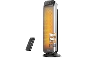 Dreo 25 Inch Electric Heaters for Home, 70° Oscillating Fan Heater with Remote, 25dB Silent Ceramic Space Heater for Large Room, Low Energy, 3-Mode 3-Speed, Timer, Overheating&Tip-Over Protection
