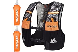 MARLOAR Sac Hydratation Running avec 2 Flasques Souples Offertes – Gilet Trail Léger et Respirant – pour Course à Pied, Trail et Randonnée