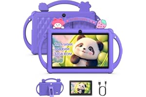 BAKEN 7 Inch Kids Tablet, Android 13, Quad Core Processor, 4GB RAM, 32GB ROM, 1TB TF, 3500mAh Battery, WiFi, Bluetooth, Type-C, Blue