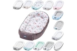 BELLOCHI GROWING IN STYLE Bellochi Reducteur de Lit Bebe, Cale Bebe pour Lit, Cocon Bebe - 100% Coton, 0-12 Mois - Nid de Bebe, Baby Nest - 90 x 60 cm - Choco Fantasy