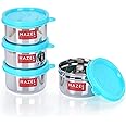 HAZEL Air Tight Containers for Storage | Stainless Steel Storage Containers for Kitchen Airtight | Container for Kitchen Storage Set of 4, 150 ML Each