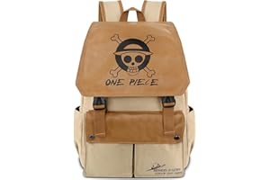 Roffatide Anime Straw Hat Sac à Dos Toile Cartable Ordinateur Portable Sac à Dos Imprimé Rabat