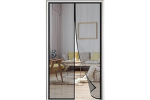 RECHTECKIG Magnétique Moustiquaire Porte, Aimantée Maille Ultra Fine Fermeture Automatique Rideaux Anti Mouches Installation Facile, pour Portes de Multi Types