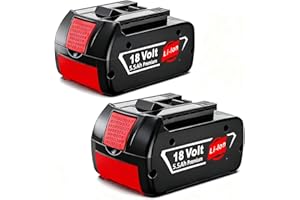 DRRIVOTK 2X 5,5Ah/5500mAh 18V Ersatz Li-Ionen-Akkus für Bosch 18V Li-Ionen-Akku BAT609G BAT609 BAT609G BAT610G BAT611 BAT612 BAT618 BAT618G BAT619 BAT619G BAT622 BAT620 Akku-Ersatzteile