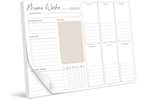 BIROYAL Planer tygodniowy w formacie A4, bez ustalonej daty (50 stron), podkładka na biurko z listą rzeczy do wykonania, tygodniowy planer tygodniowy z przeglądem tygodnia i tracker Habit do terminów