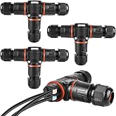 HOSPAOP IP68 Waterproof Cable Connector 3 Pin Underground Connection Sleeve 3 Way Distribution Box Black 3pcs