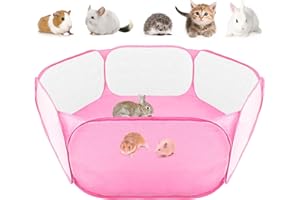 RANYPET Guinea Pig Playpen - Breathable & Transparent Pet Playpen Pop Open Outdoor/Indoor Exercise Fence, Portable Yard Fence for Guinea Pig, Rabbits, Hamster, Chinchillas and Hedgehogs