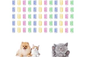 Niksultant 60 PCS Cat Spring Cat Toys for Kittens Cat Spring Toys Colorful Kitten Toy Springs Interactive Cat Bouncing Play Training Fun Gift for Cats Cat Toys Durable Interactive Toys to Kill Time