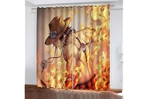 Fgolphd One Piece Rideau occultant en tissu imperméable pour chambre d'enfant, œillets pour rideaux ?Impression numérique 3D 100 % polyester (11, 100 x 140 x h)