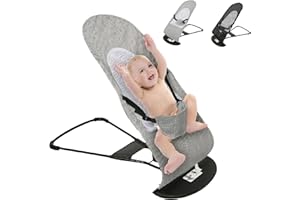 MUL-BOUTIQUE Babywippe, skalierbar, trägt ein Gewicht bis zu 18 kg, 3 Stufen der freien Neigungseinstellung, Halterung aus Legierung, hohe Widerstandsfähigkeit (grau)