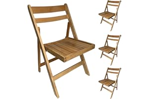 Durabull - Fold Up Chairs for Indoor & Outdoor use. Waterproof Foldable Chairs for Dining, Office, Garden, Patio, BBQ, Functions & Events. No Assembly (Beech, 4 Pack)