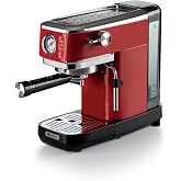 Ariete Moderna Espresso Slim Kahve Makinesi Kırmızı 1381/13 - Metal Espresso Kahve Makinesi, &Ouml;ğ&uuml;t&uuml;lm&uuml;ş Kahve ve ESE Pod Kahve