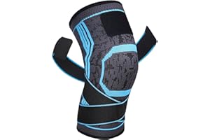 Yasdyri Kniebandage Kompression Kniestütze mit Verstellbarer Schultergurt für Damen Männer für Meniskusriss, Arthritis, ACL,Gewichtheben, Basketball, Sport 1 Stück (Blau, XXL)