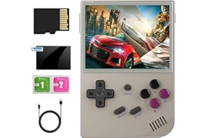 Anbernic Retro Handheld Game Console , 3.5 Inch IPS Screen Linux System Built-in 64G TF Card 5474 Classic Games Support HDMI TV Output (Gray), (RG35XX)