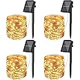 [4 Pack]Solar Fairy Lights Outdoor, 12m 120LED Solar String Lights Waterproof 8 Modes Copper Wire Decorative Solar Powered Ga