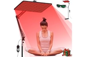 Morfone Advanced Red Light Infrared Lamp for Full Body & Face - 200 LED Tri-Wavelength (660nm, 850nm, 940nm) Large Panel with Adjustable Stand, Protective Glasses for Home Use, Gift for Women Girls