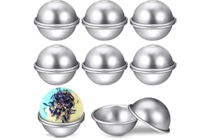 TRABAG 16 Stücke Badebomben Selber Machen - 7cm DIY Badebomben Formen Bath Bomb Molds Kit, Aluminium Badekugeln Form Seifenform Molds, Seife Selber Machen Kinder (8 Sets)