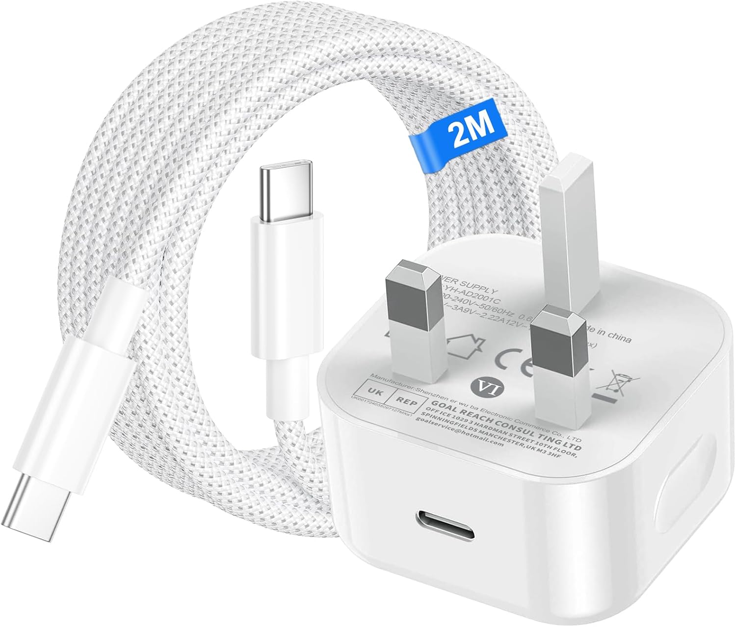 pumsan Google Pixel Fast Charger, 20W USB Type C Plug and 2M Charging Cable for Google Pixel 10/10 Pro/10 Pro XL/10 Pro Fold/9/9 Pro/9 Pro XL/9 Pro Fold/8 Pro/8/8A/7A/7/7 Pro/6A/6/6 Pro/iPhone 17 16