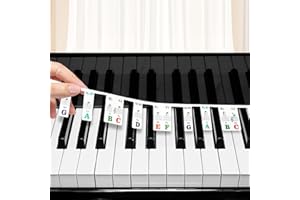 AHRLIC Piano Note Guide for Beginners, 88-Key Piano Keyboard Stickers-No Stick, Removable & Waterproof Note Labels for Full Size Keyboard, Easy Learning Aid for Kids & Adults, Reusable Practice Tool