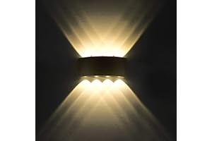 SOBROVO Lampe Murale LED 8W Moderne Appliques Murales IP65 Étanche Applique Luminaire En Aluminium Up Down Décoratif Spot Lumière Nuit Lampe pour Salon Chambre Hall Escalier Pathway （Blanc chaud）