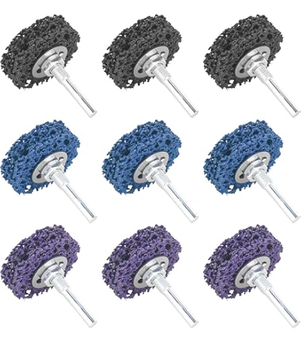MeyMel® 5 stuks Premium CSD-schijf 125mm 3x grof & 2x medium | Hoogwaardige en breukveilige reinigingsschijf | Voor haakse slijpers 125mm | Roestvrijstalen verwijderaar voor Flex | Voor hout, metaal