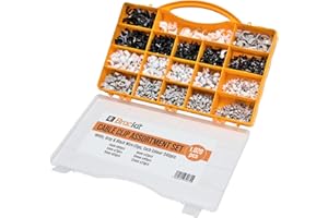 BRACKIT Bracket 1,020-piece Nail Cable Clip Assortment Set 6 Sizes 3 Colors Cable Clips Black, White & Grey for Indoor/Outdoor Use – Wire Clips for Cables, Cable Management Clips, Cable Nail Clips with Case