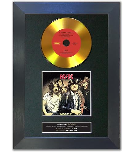 Photo Autographe Angus Young & Brian Johnson AC/DC - Format A4, Encadrée Noir | Cadeau Fan Musique
