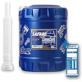 MANNOL 10L Safari 20W-50 Universal Motoröl API SN/CH-4 für Oldtimer + Öl Ablassschlauch