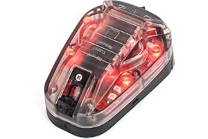 SBGJMY Tactical Helmet Signal Light, 4 Modes with Visible LED/IR/Strobe Light, Outdoor Sports Survival Light with Velcro Fast Helmet Lamp (Red)