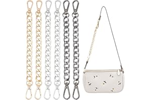 ADDLOTLOT 6 PCS Bag Extender Chains Metal Purse Extender Chain Flat Chain Straps Silver Bag Accessories Bag Strap Replacement Clutch Strap Extension for Handbag Purse Wallet