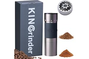 KINGrinder K 6 Iron Grey Molinillo manual de café de mano (240 ajustes ajustables para aeropress, prensa francesa, goteo, espresso con consistencia de montaje, molino cónico de acero inoxidable,
